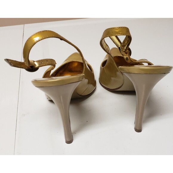Carlos by Carlos Santana Mustard Patent Leather Open Toe Slingback Sz 8.5M PO-G - Picture 7 of 16